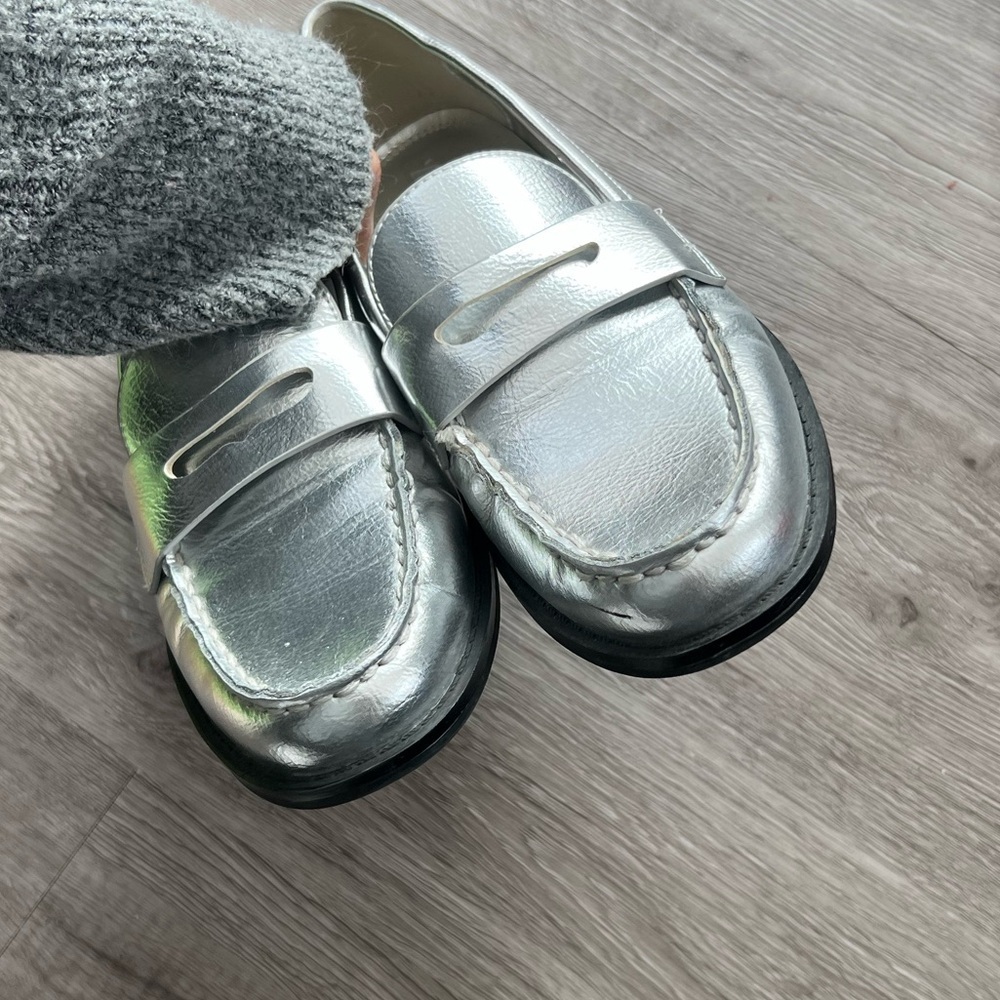 Zara | US7 / EU37 / Silver Loafers - Picture 3 of 4